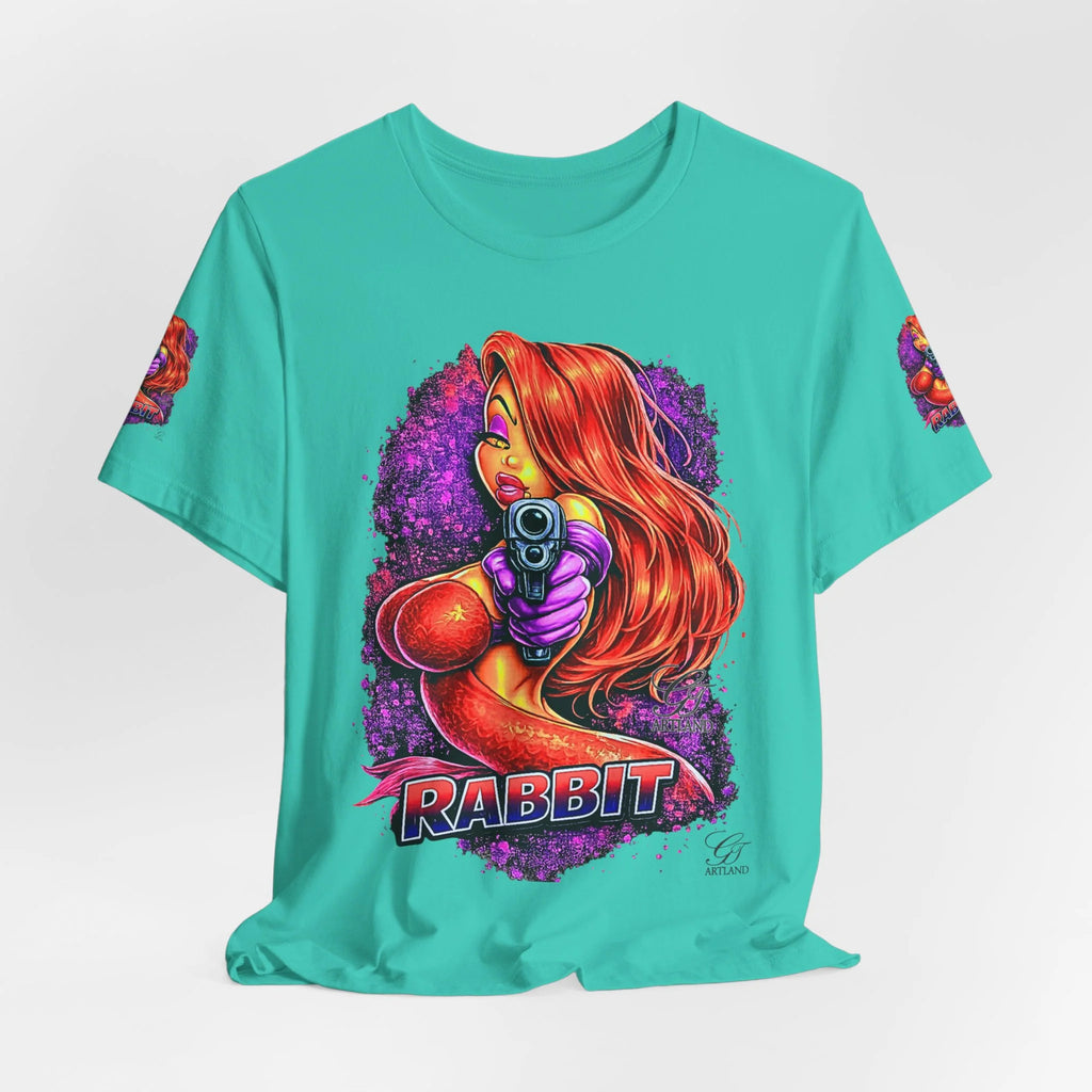 Rabbit Pinup Girl T-Shirt | Retro Comic Femme Fatale Graphic Tee by GT Artland