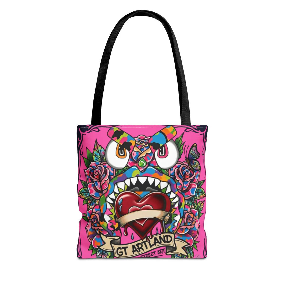 Colorful Gape Tattoo Monster Heart Tote Bag Designer Pinky Edition | All-Over