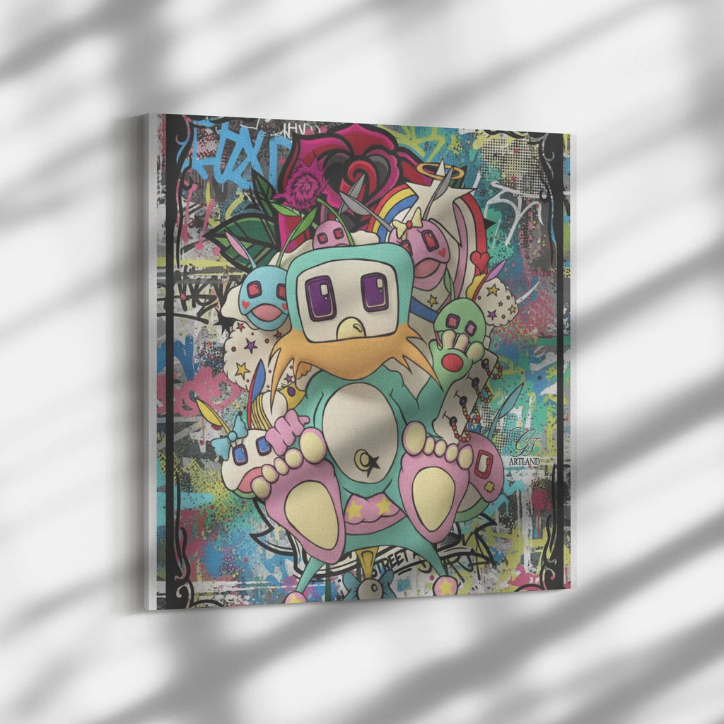 Poon Colorful Computer Character Canvas Wrap by GT Artland GT Artland