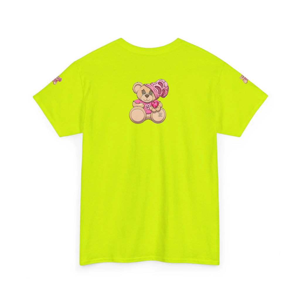 Pink Bear with Brain Beanie T-Shirt | Cute Teddy Illustration by GT Artland