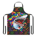 Colorful Shark Illustration Apron | Rainbow Shark Cooking Apron by GT Artland