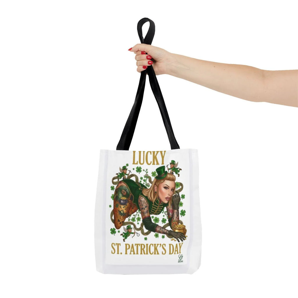 "Lucky" St Patrick's Day Tattoo Hot Sexy Vixen Designer Tote Bag by GT Artland