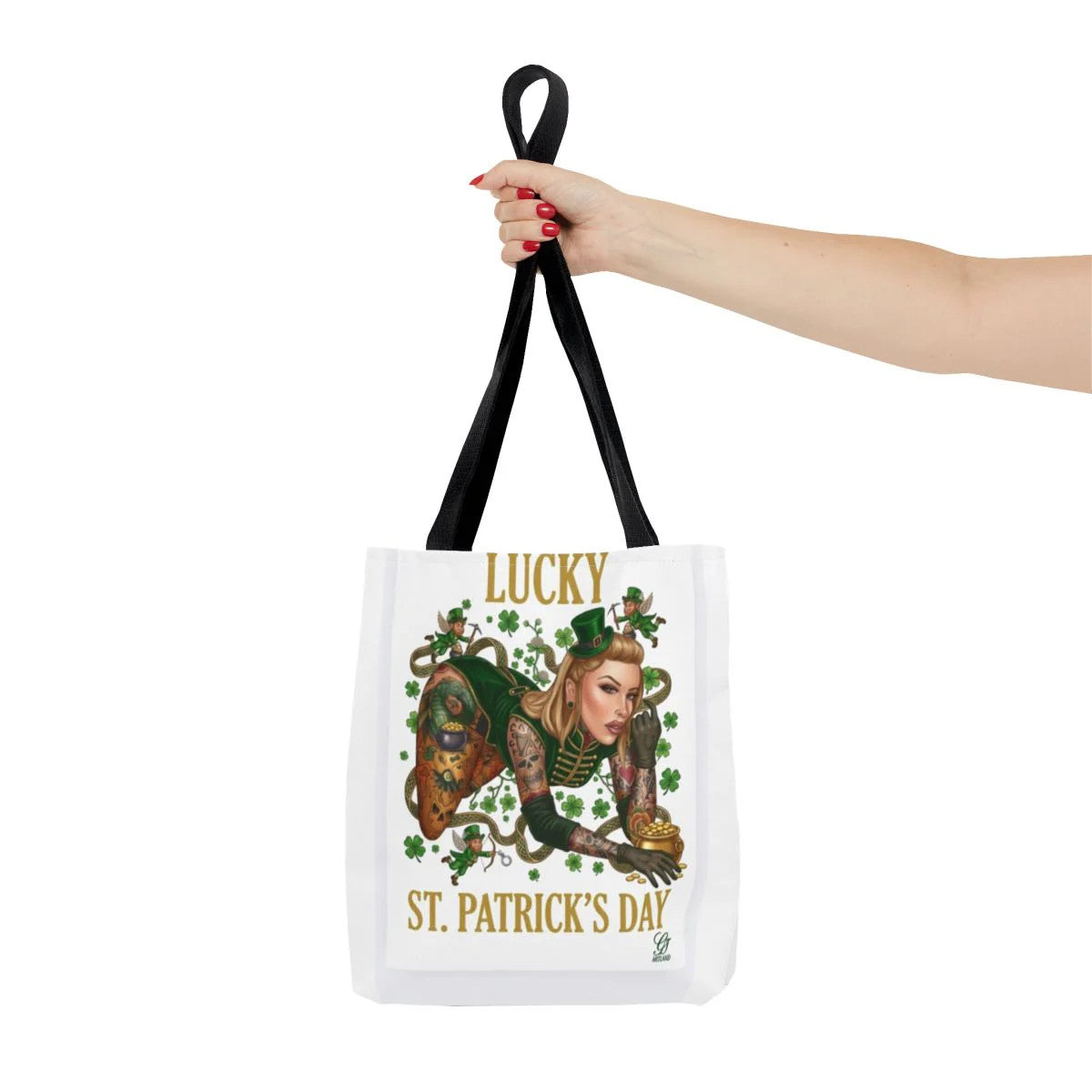 "Lucky" St Patrick's Day Tattoo Hot Sexy Vixen Designer Tote Bag by GT Artland