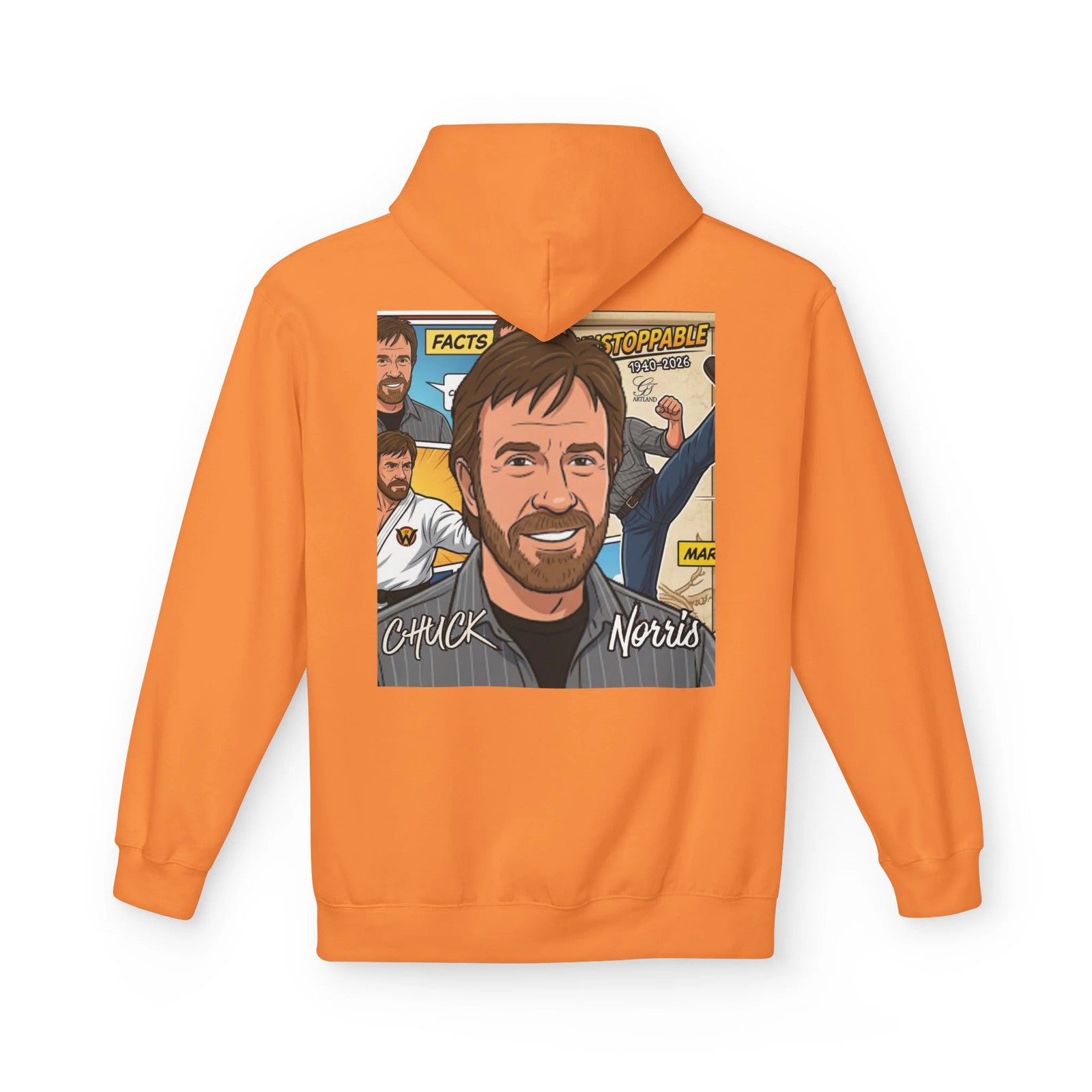 Chuck Norris Portrait Hoodie | Martial Arts Comic Illustration by GT Artland