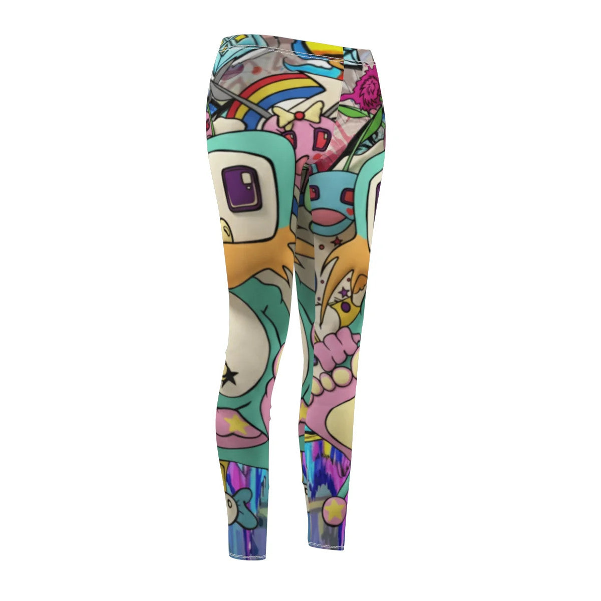 Poon Colorful Drip GT High Fashion Designer Women's Cut & Sew Casual Leggings