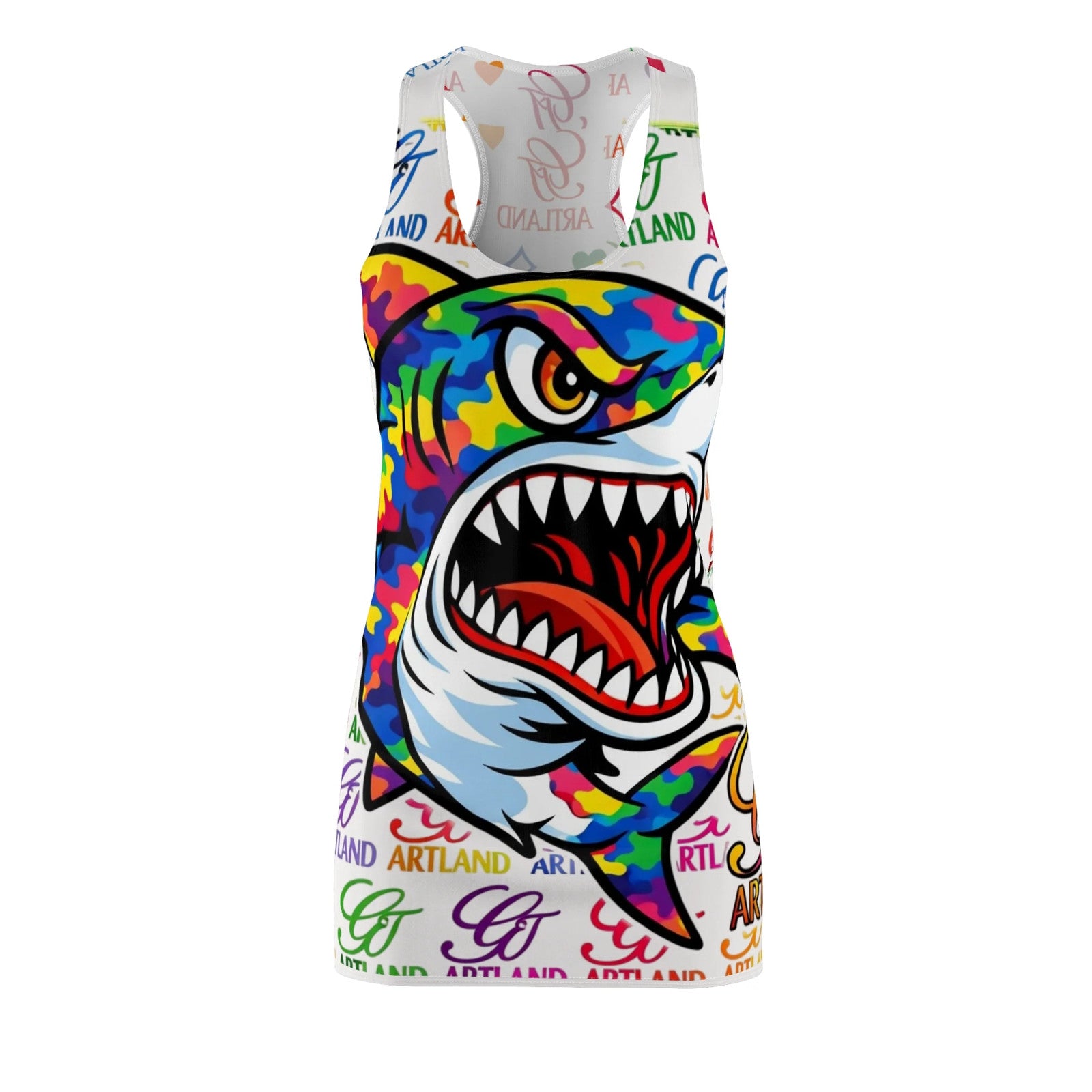 Colorful Urban Swag Killa Shark GT High Fashion Designer Dress | Racerback by