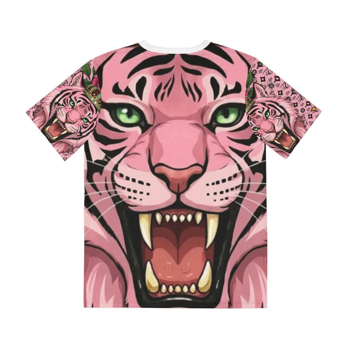 Pink Tiger Crown Royalty Designer Men's Polyester Tee by GT Artland