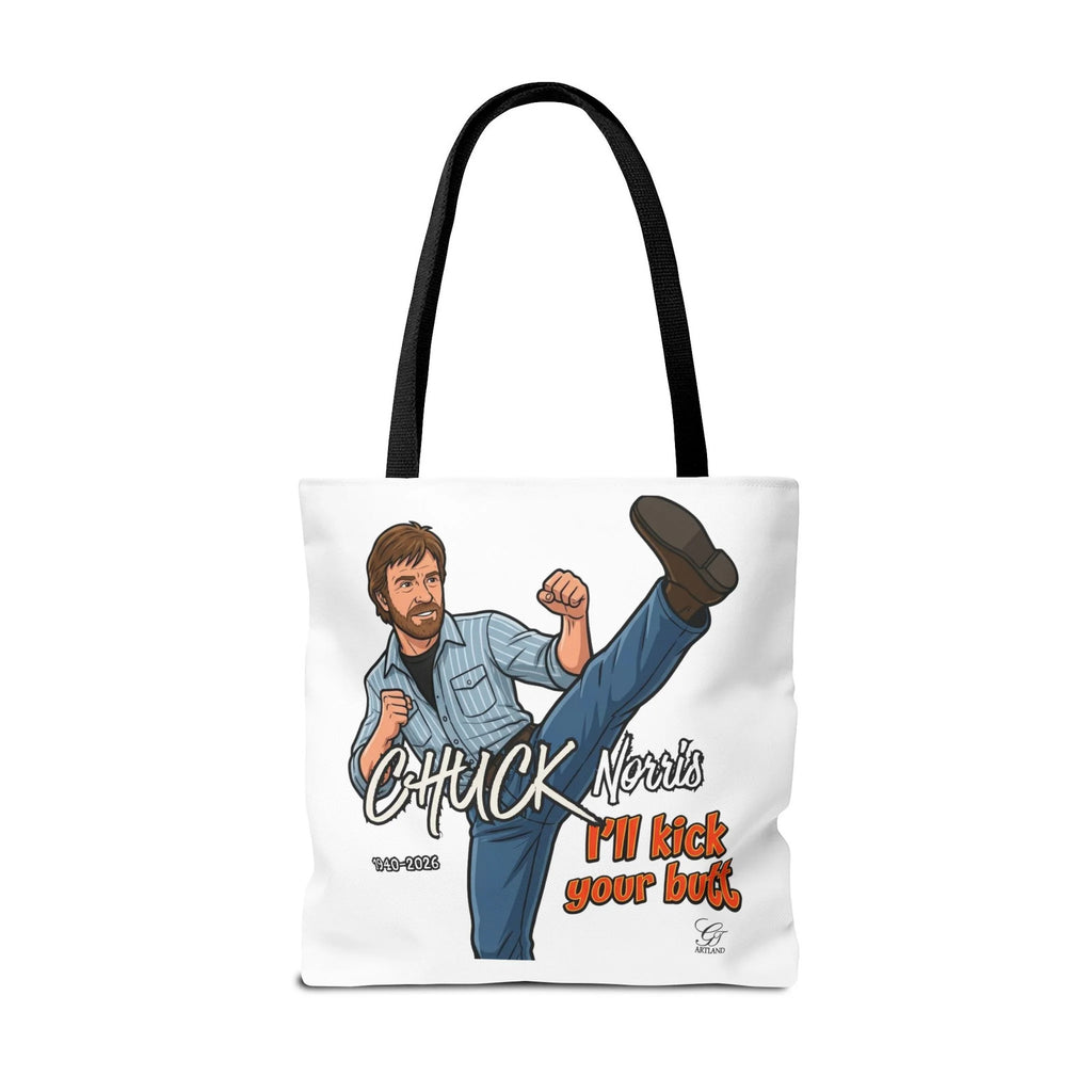 Chuck Norris I'll Kick Your Butt Tote Bag | Martial Arts Illustration by GT