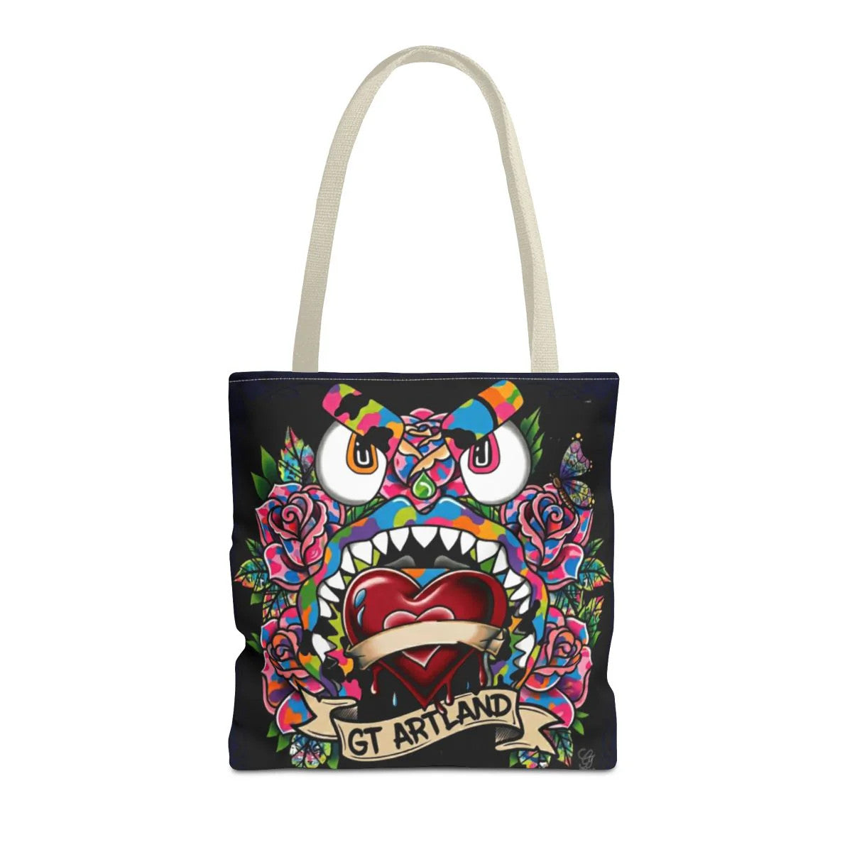 Colorful Gape Tattoo Monster Heart Tote Bag Designer Midnight Edition |