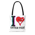 I ️ "Text" Tote Bag Front and Back by GT Artland