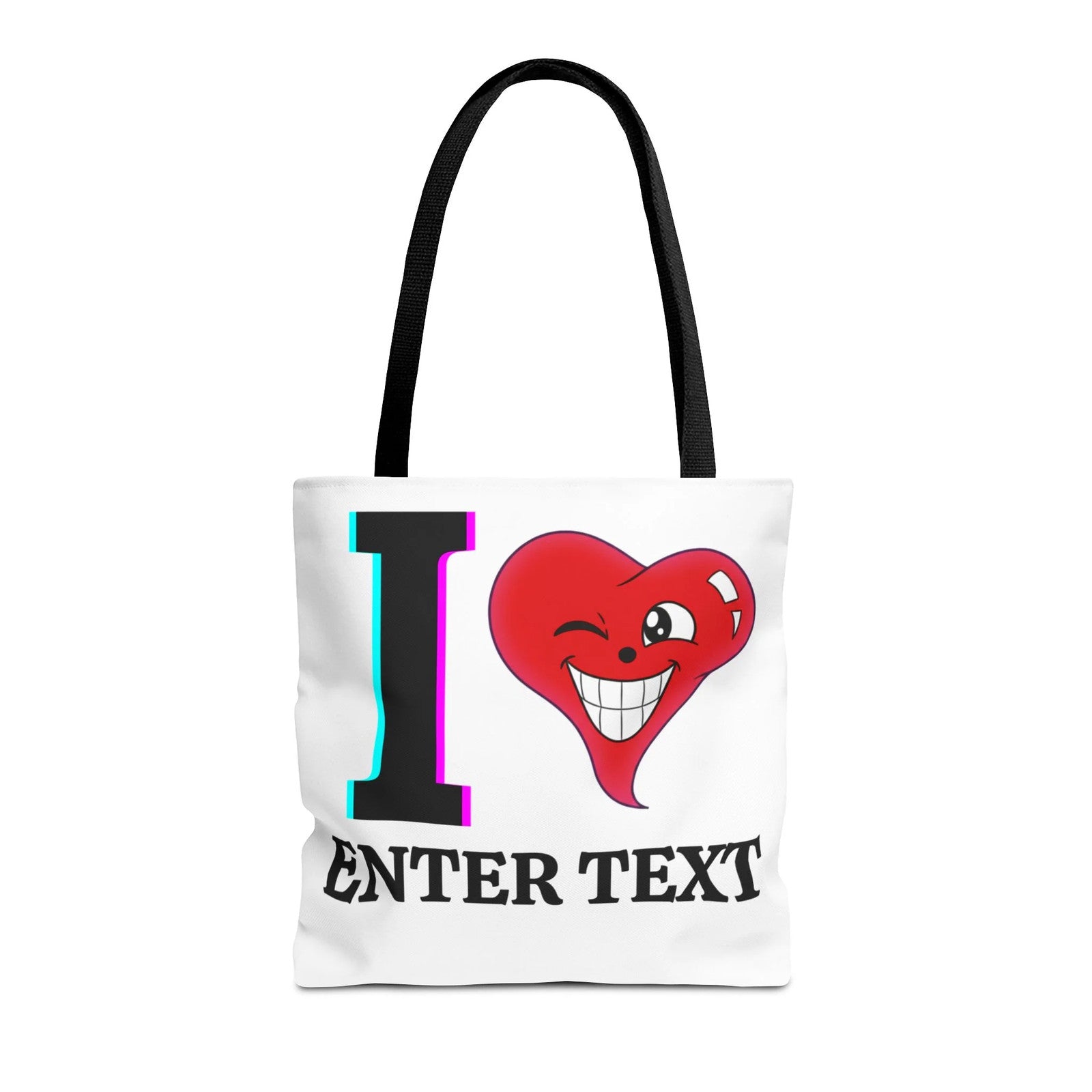 I ️ "Text" Tote Bag Front and Back by GT Artland