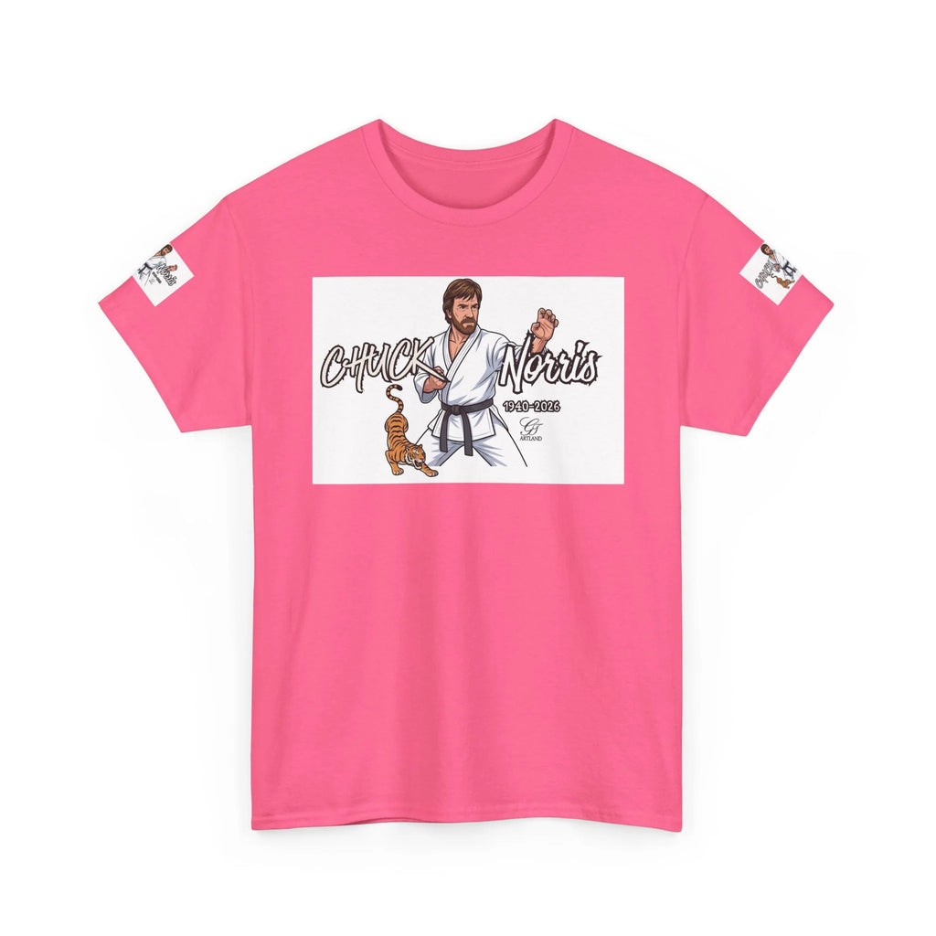Chuck Norris Legend Martial Artist Cartoon with Tiger Tee | Retro Karate