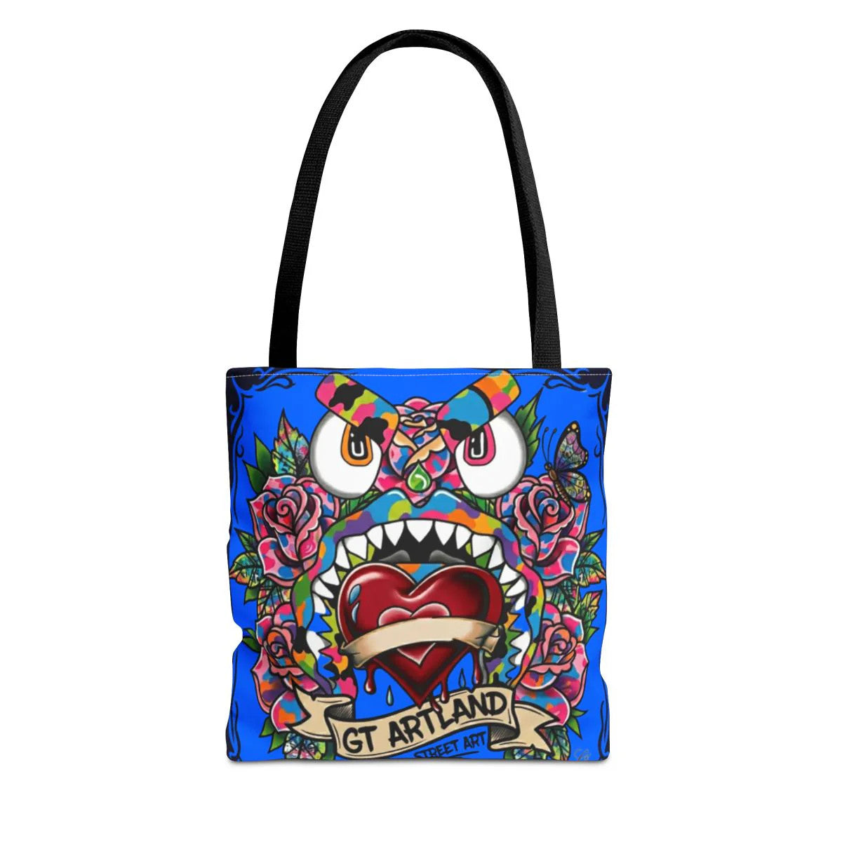 Colorful Gape Tattoo Monster Heart Tote Bag Designer sky blue Edition |
