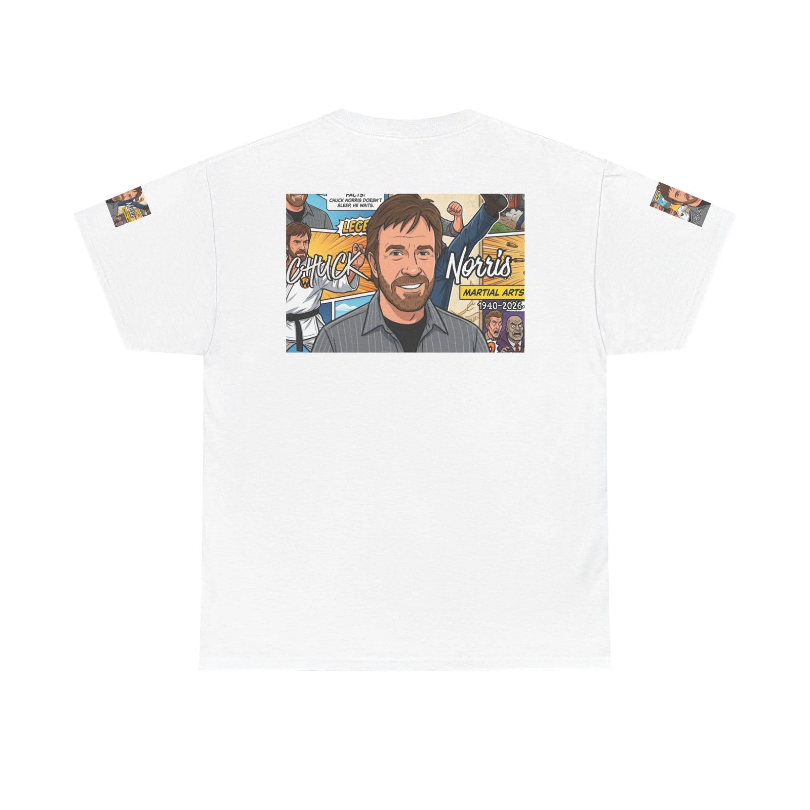 Chuck Norris Legacy Retro Martial Artist Portrait T-Shirt | Comic Style