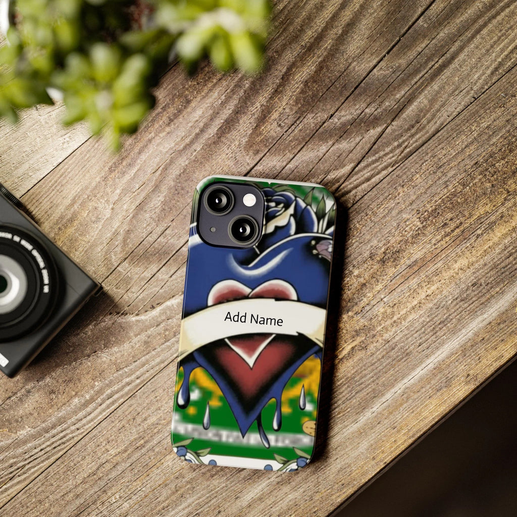 Blue Rose Garden Urban Styled Illustration Slim Phone Case | by GT Artland