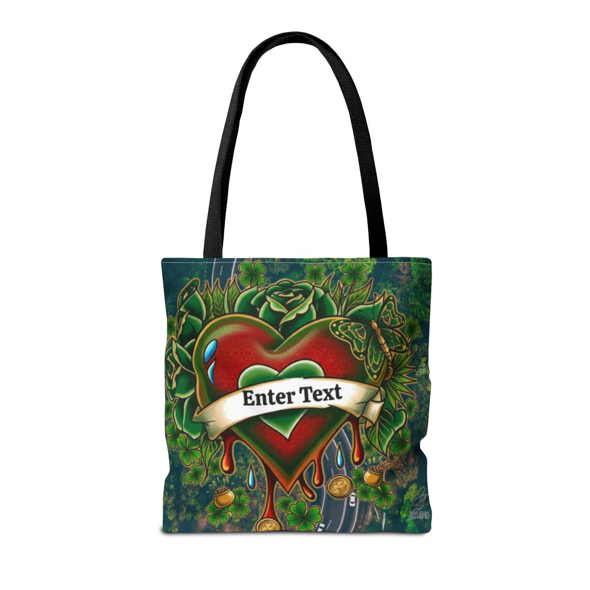"Lucky Art" Tattoo Heart Urban Shamrock "Custom Text" Nature Splash St. Patrick