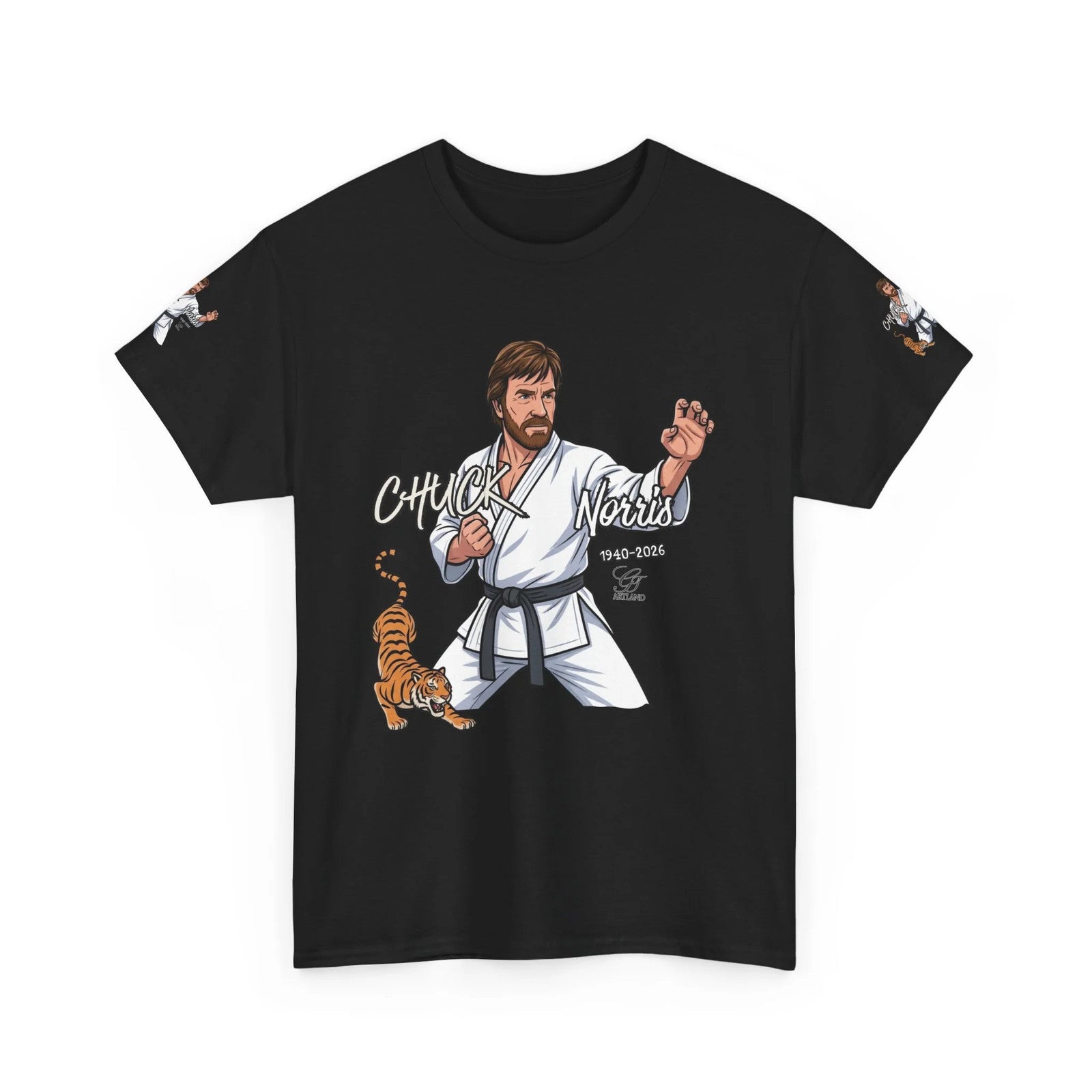 Chuck Norris Karate Pose T-Shirt | Tiger Illustration, Martial Arts Tee by GT