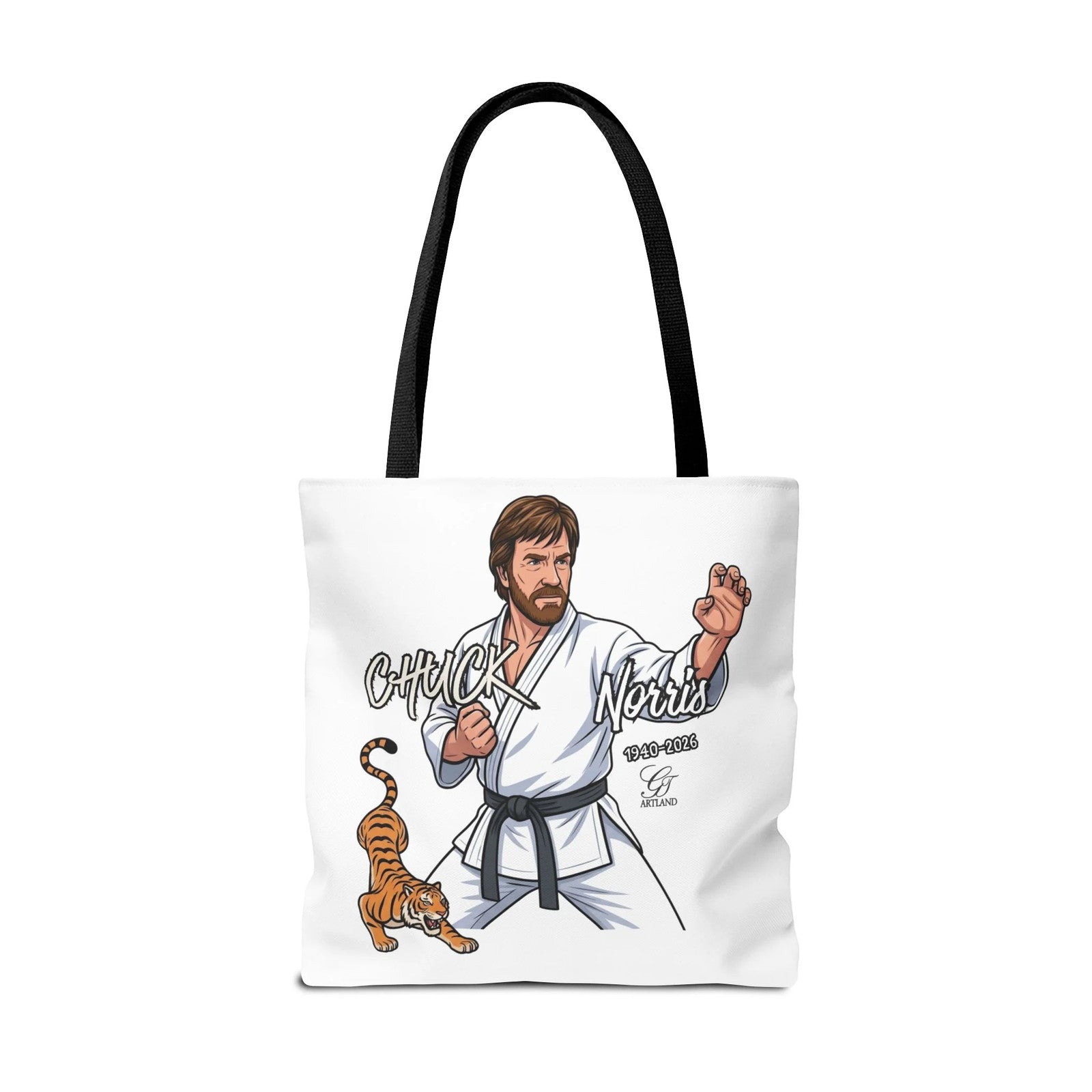 Chuck Norris karate pose Tote Bag | martial arts tiger illustration by GT