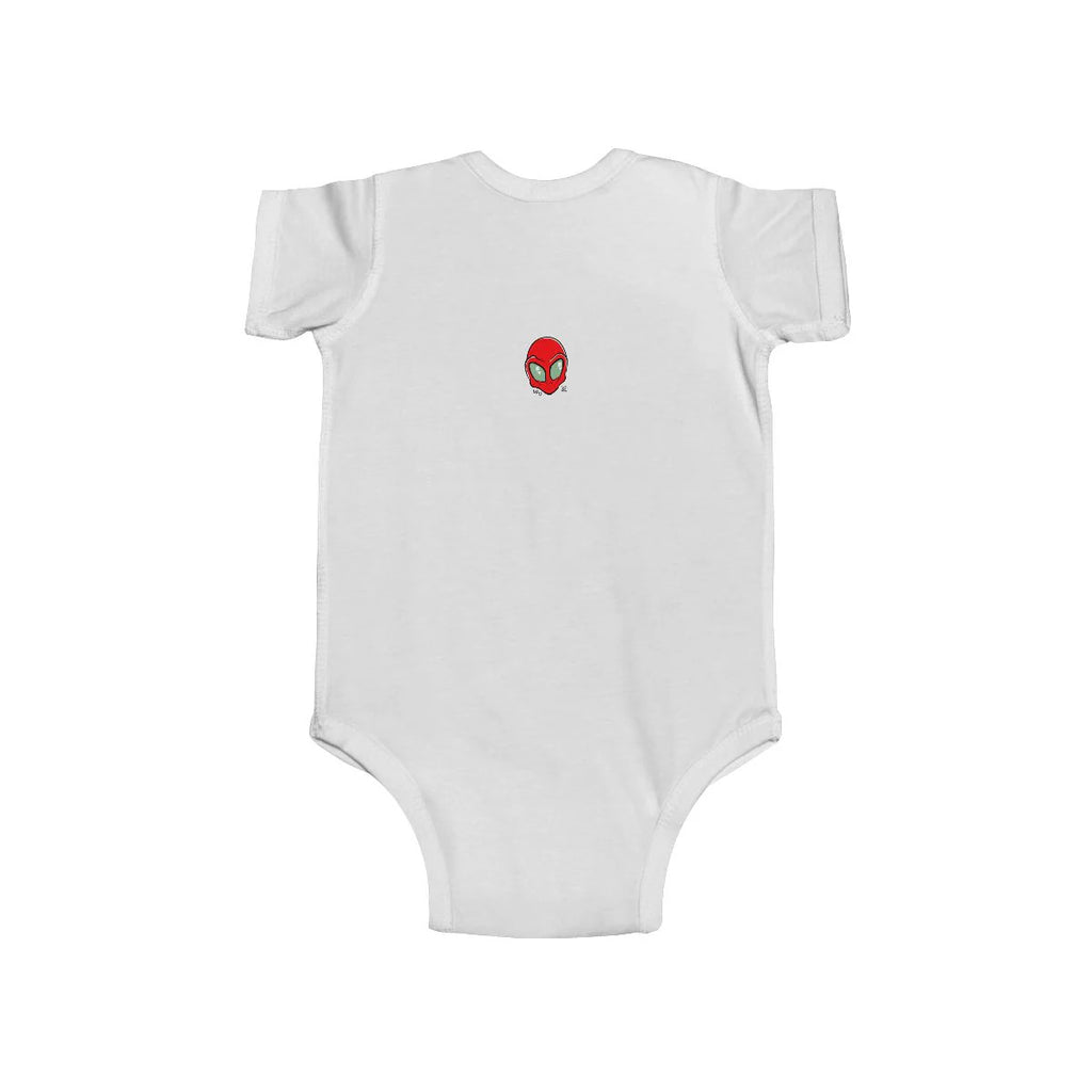 Cute Red Alien Designer Head Infant Fine Jersey Bodysuit by GT Artland