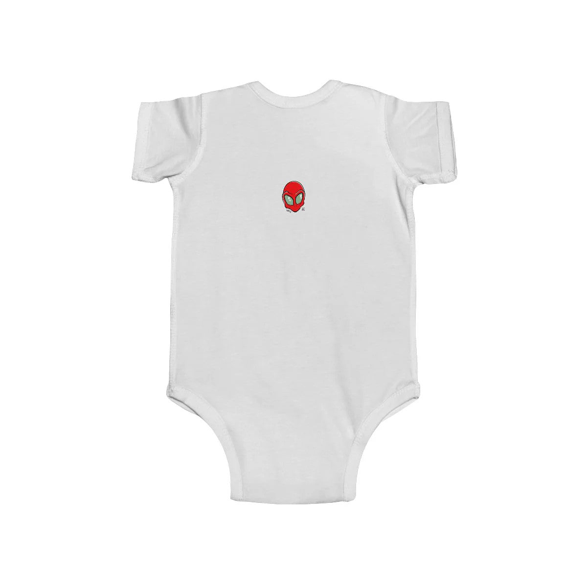 Cute Red Alien Designer Head Infant Fine Jersey Bodysuit by GT Artland