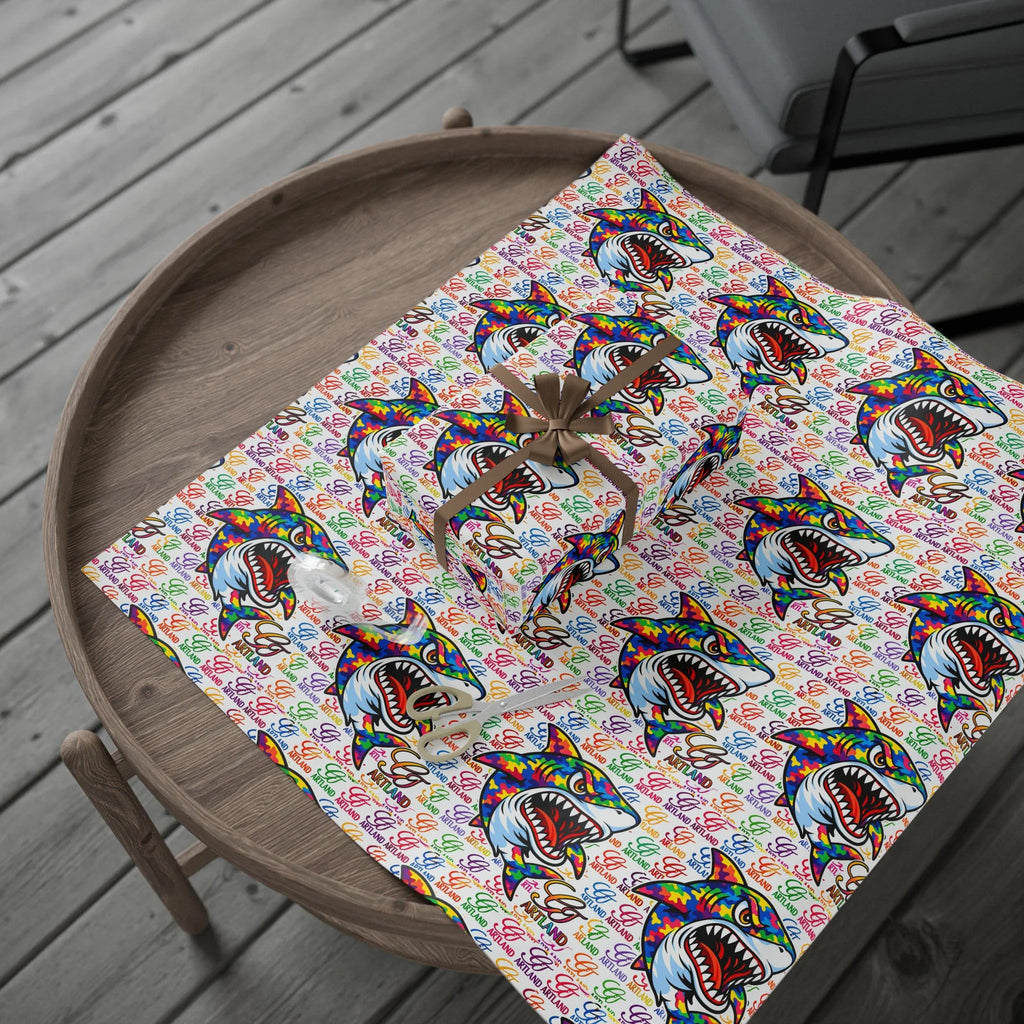 Colorful Designer Rainbow Killa Shark GT Pop Art Wrapping Paper | Patterned