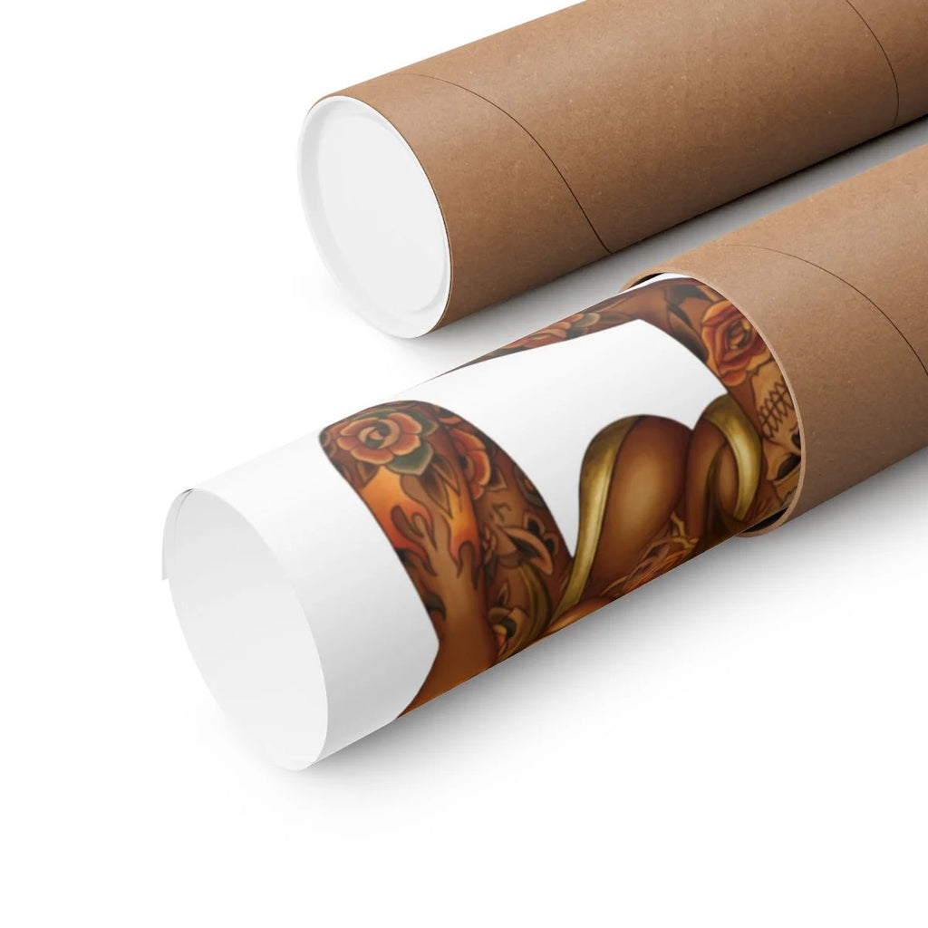 Ebony Tatted Vixen with Gold Hair Matte Vertical Posters by GT Artland