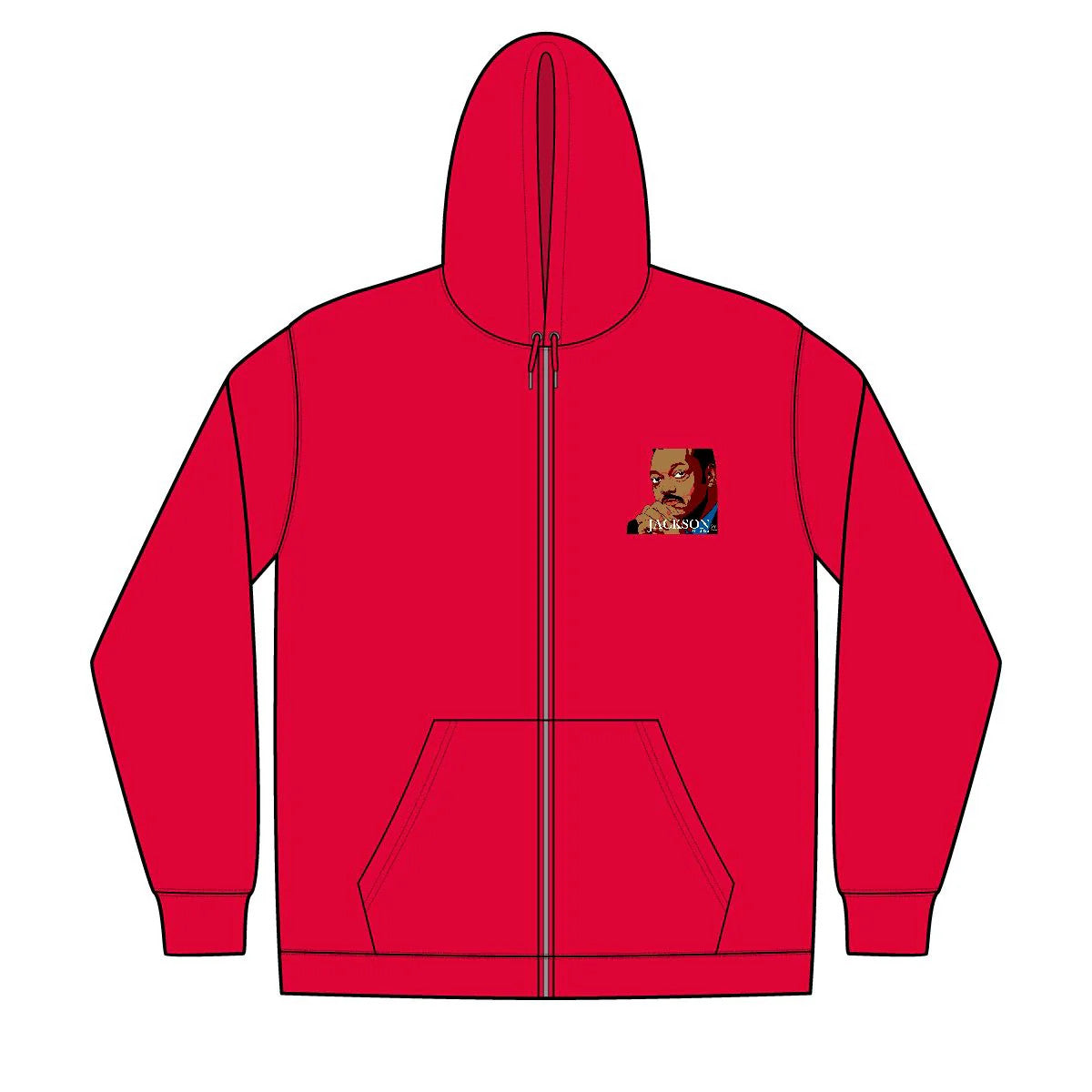 Jesse Jackson Urban Unisex Full-Zip Hooded Sweatshirt by GT Artland