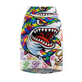 Colorful High Fashion Designer Shark GT Graphic Pencil Skirt | Vibrant Pop Art