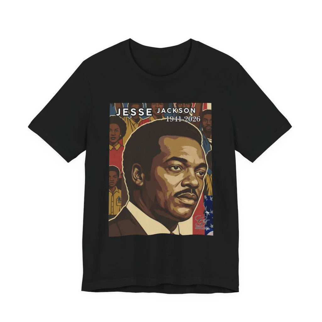 Historical Jesse Jackson Legacy Tribute with Top Title 1941-2026 Afro Style