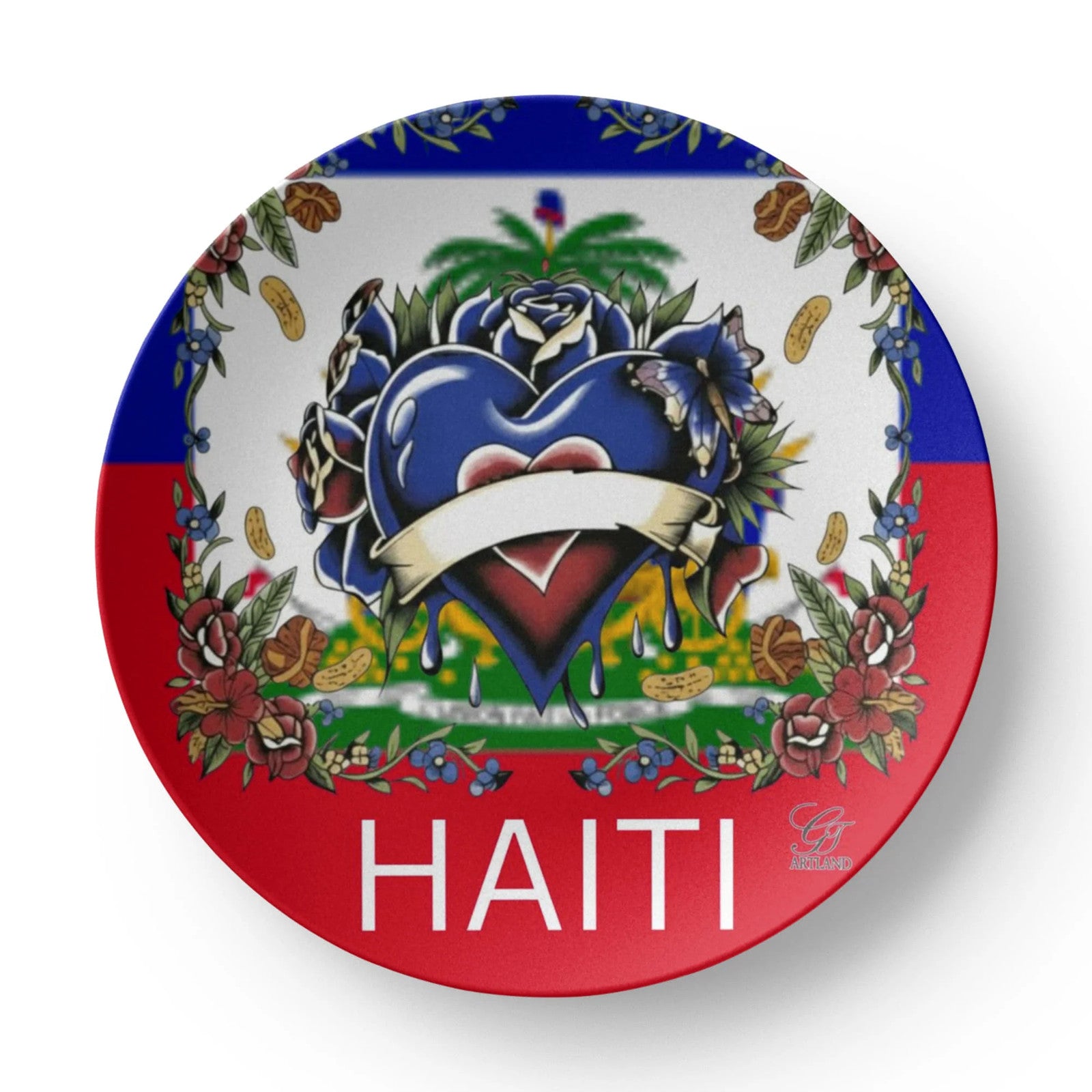 Haiti Flag Designer 10” Plate by GT Artland