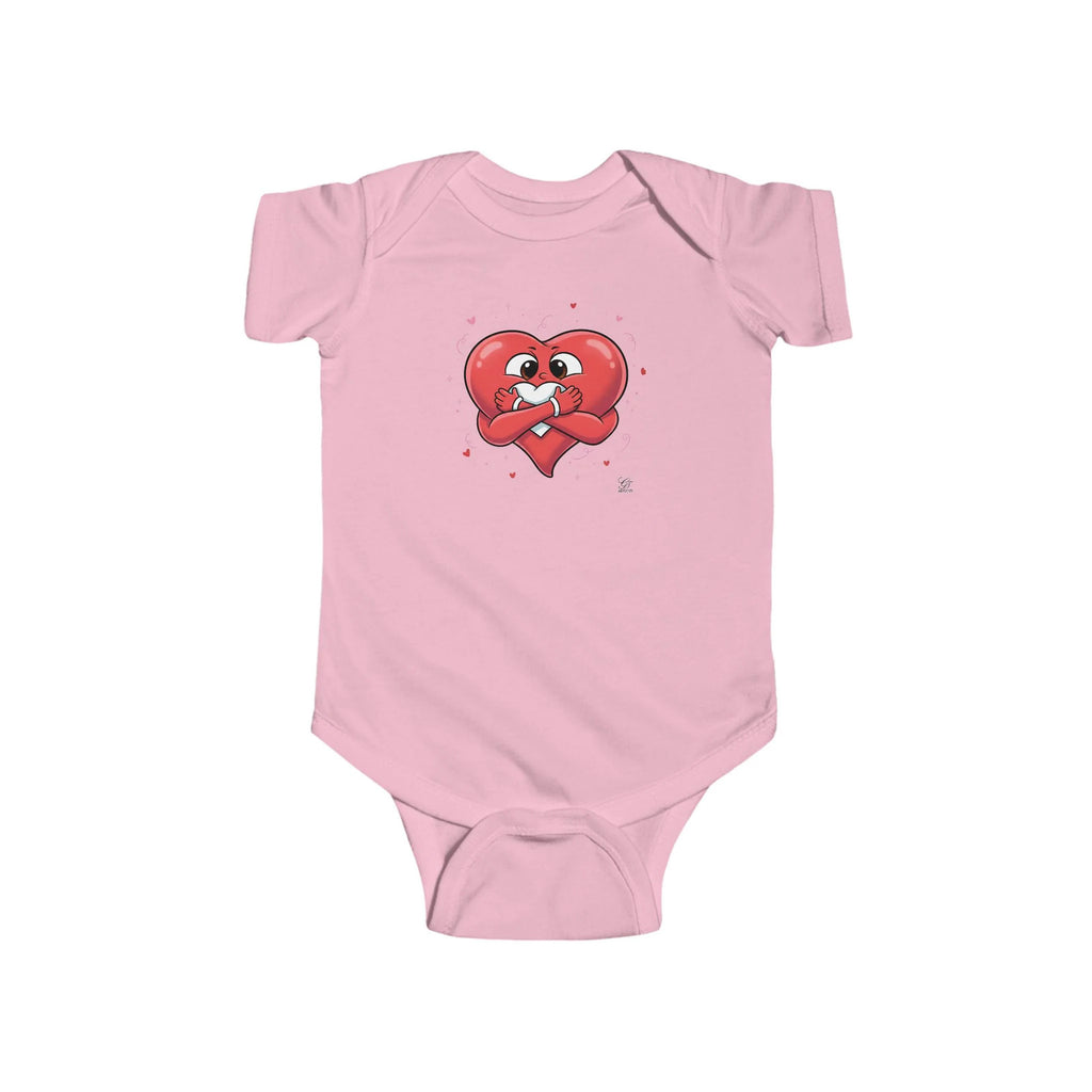Cute Heart Holding Heart Infant Fine Jersey Bodysuit by GT Artland