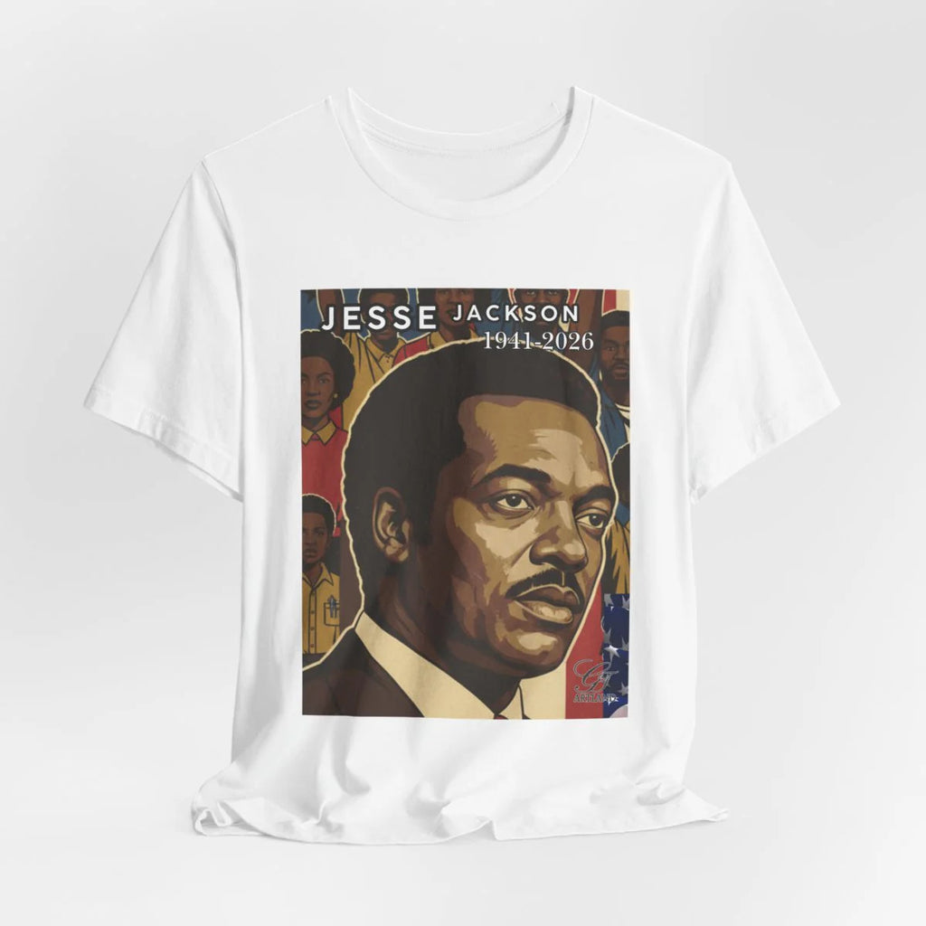 Historical Jesse Jackson Legacy Tribute with Top Title 1941-2026 Afro Style