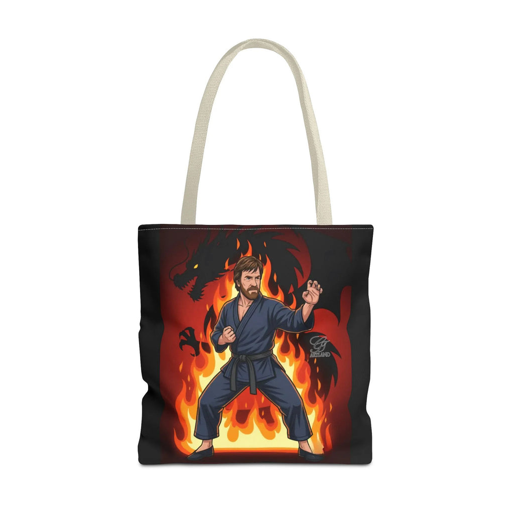 Flame Karate Fighter Chuck Norris Tote Bag | Martial Arts Fire Ninja