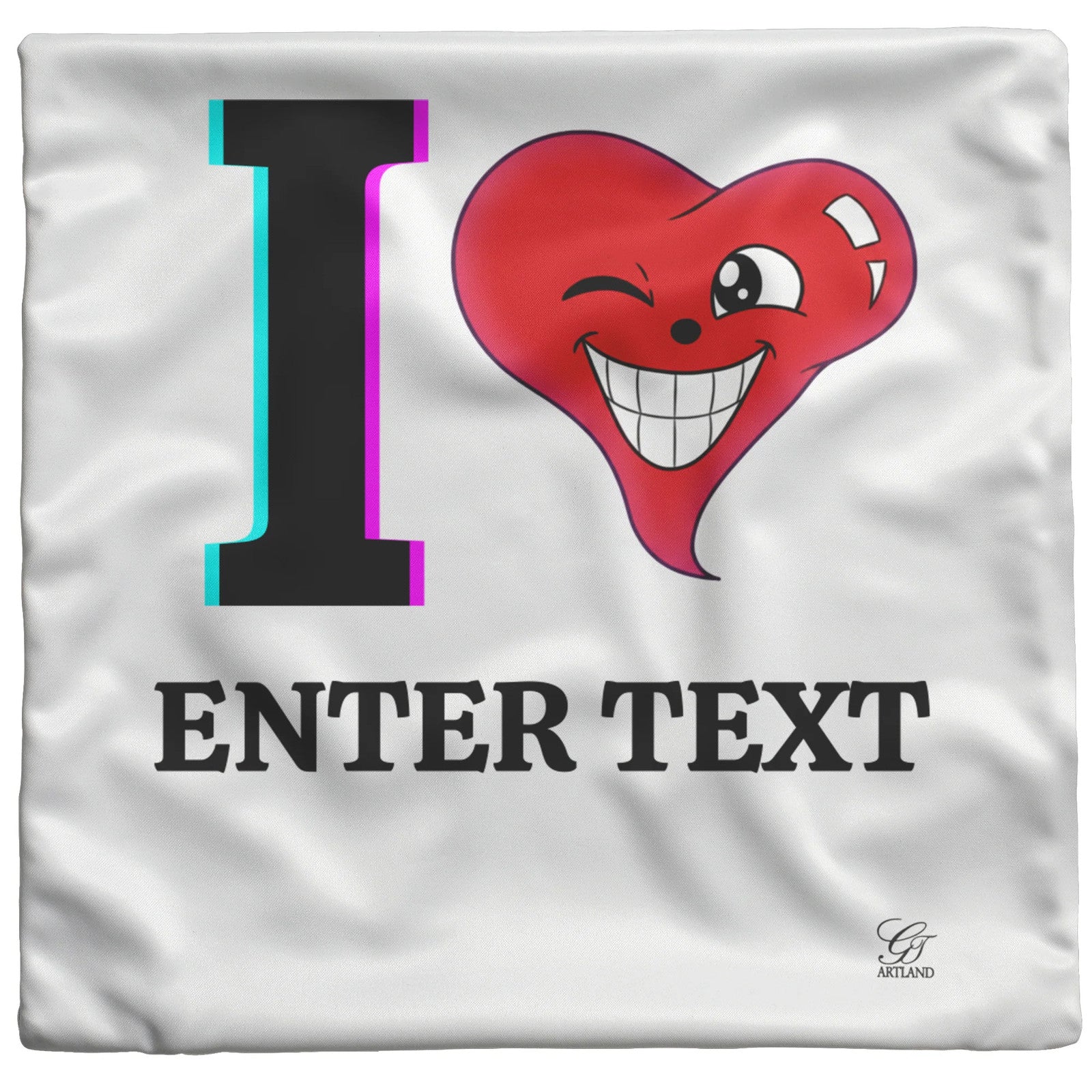 I ️ "Any Text" Personable Customizable Pillows by GT Artland