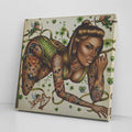 St. Patrick's Day Themed Sexy Ebony Vixen Irish Model Canvas Wrap by GT Artland