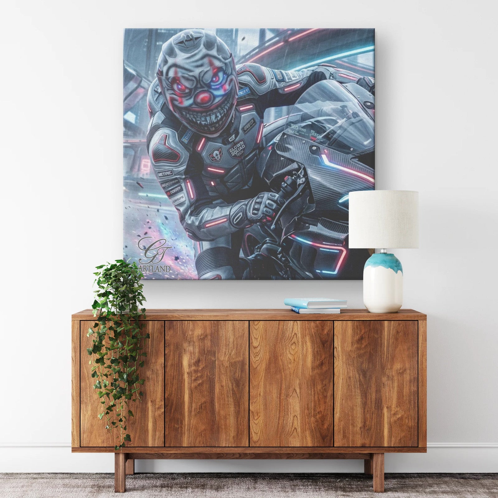 Killa Klown Superbike Motorsports Future Canvas Wrap by GT Artland