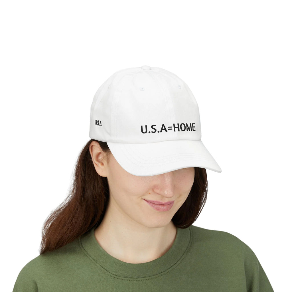 U.S.A=HOME Cap | Embroidered Unisex Hat, Patriotic Baseball Cap