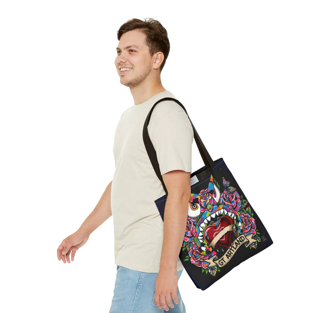 Colorful Gape Tattoo Monster Heart Tote Bag Designer Midnight Edition |