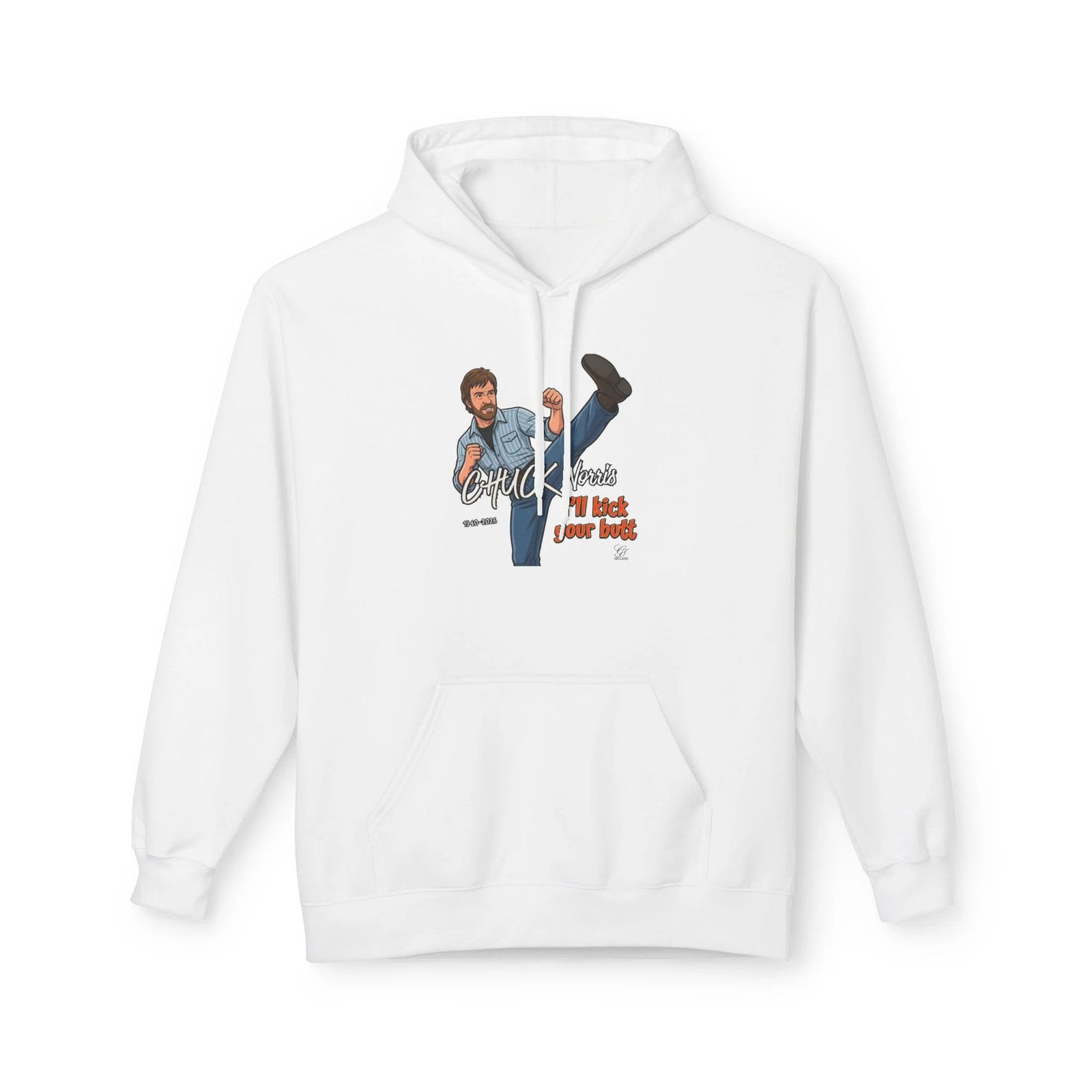 Chuck Norris Kick Hoodie | Retro Martial Arts Illustration by GT Artland