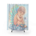 Sleeping Angel HOPE Shower Curtain | Pastel Wings Bathroom Decor by GT Artland