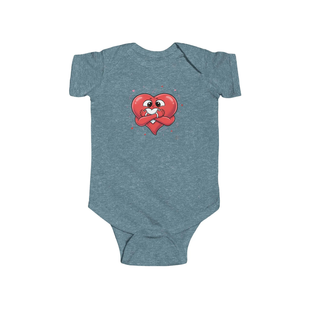 Cute Heart Holding Heart Infant Fine Jersey Bodysuit by GT Artland
