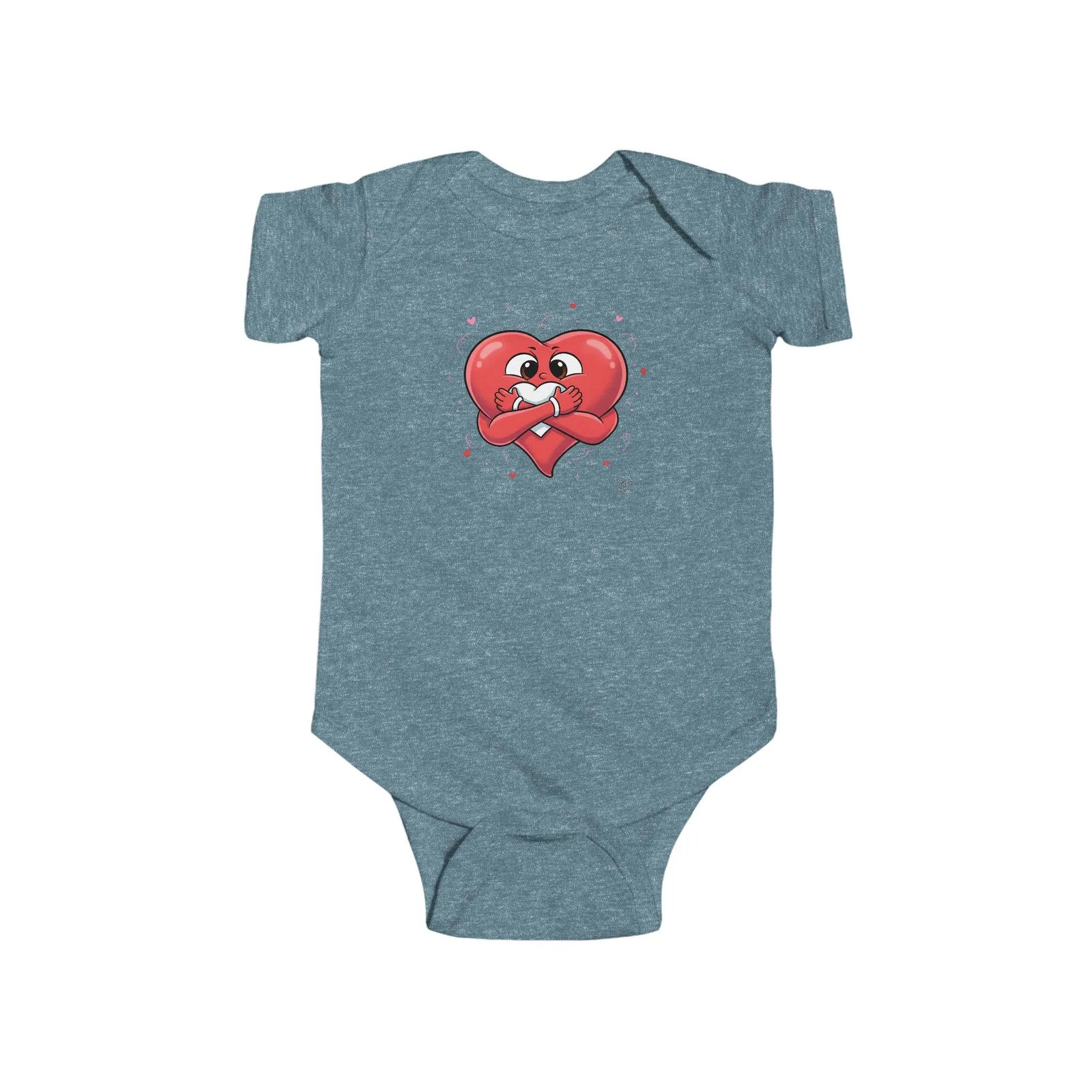 Cute Heart Holding Heart Infant Fine Jersey Bodysuit by GT Artland