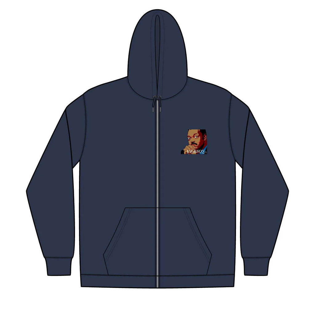 Jesse Jackson Urban Unisex Full-Zip Hooded Sweatshirt by GT Artland