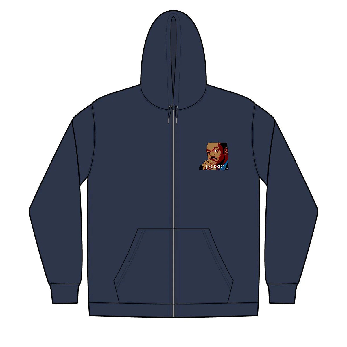 Jesse Jackson Urban Unisex Full-Zip Hooded Sweatshirt by GT Artland