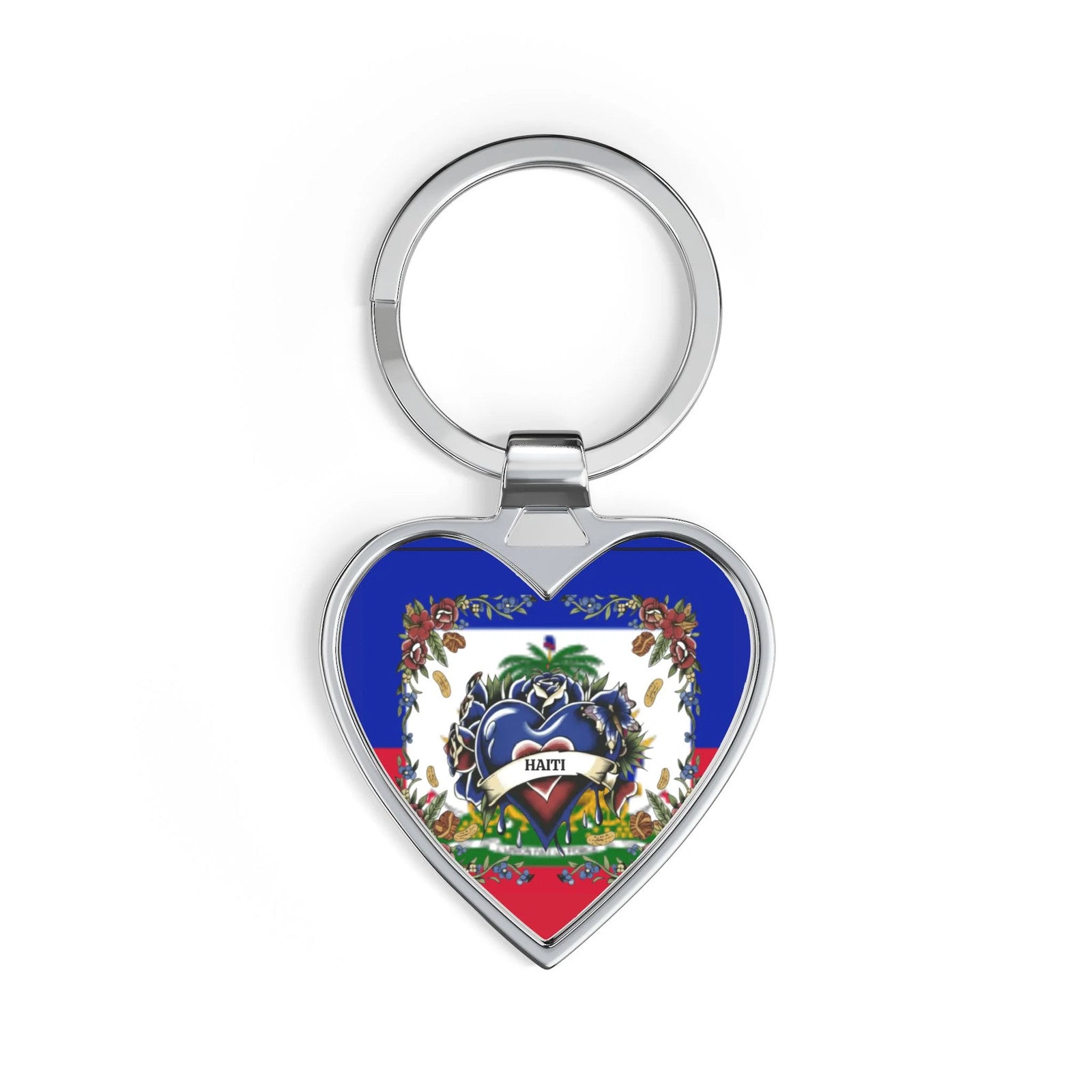 Haiti Pride Flag Heart Keychain by GT Artland