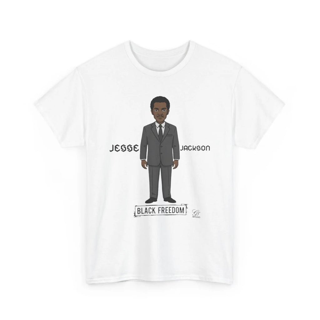 Jesse Jackson Urban Cartoon Unisex Heavy Cotton Tee by GT Artland