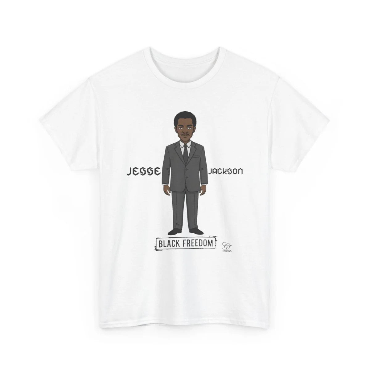 Jesse Jackson Urban Cartoon Unisex Heavy Cotton Tee by GT Artland