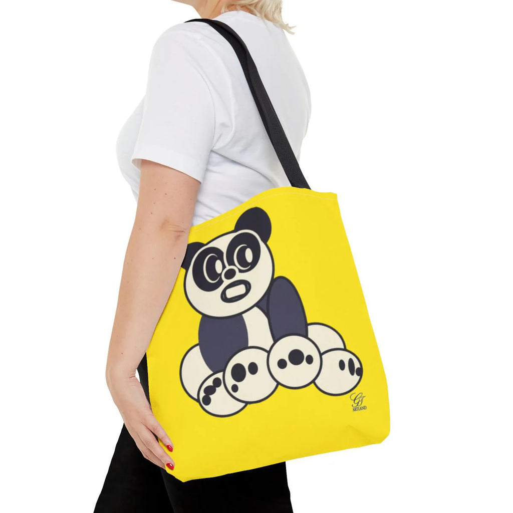 Urban Panda GT Lucky Yellow Designer Tote Bag Designer | All-Over Print by GT