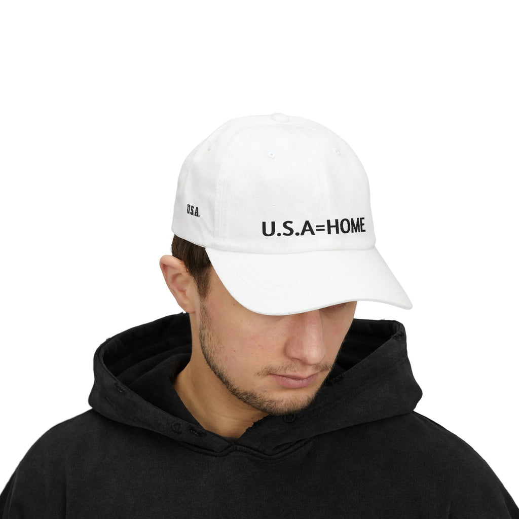 U.S.A=HOME Cap | Embroidered Unisex Hat, Patriotic Baseball Cap