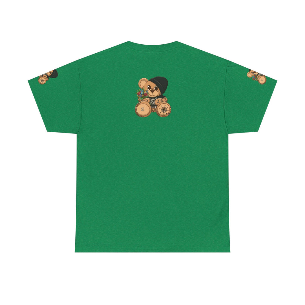 Teddy Bear with Beanie and Compass Tee | Floral Bouquet Graphic by GT Artland